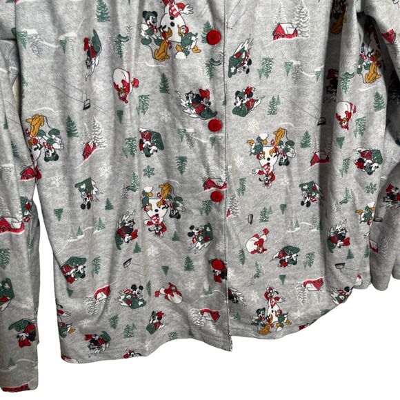 Disney Mickey and Friends Sleep Shirt Women's Medium Gray Winter Holiday - Picture 6 of 7